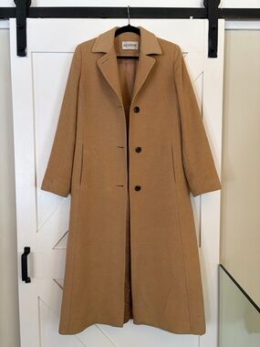 Vintage Holt Renfrew 100% Cashmere Camel Coat – Classic Tailored Long Coat